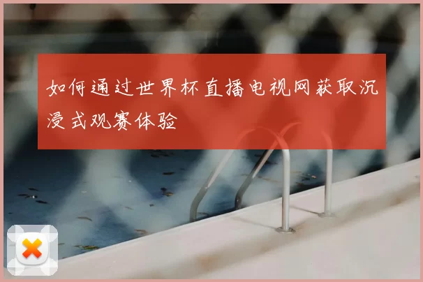 如何通过世界杯直播电视网获取沉浸式观赛体验